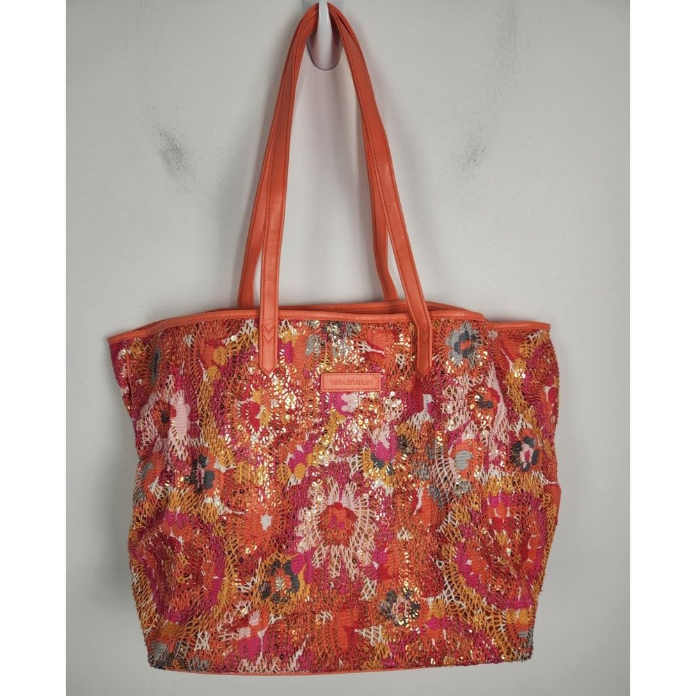 Vera Bradley Summer Sparkle Large Tote Bag in Pixie Blooms